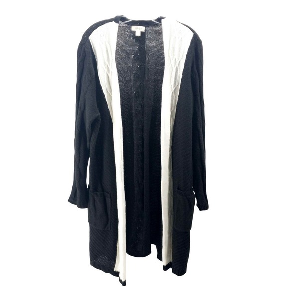 Style & Co Long Open-Front Cardigan Black XL - Picture 1 of 5